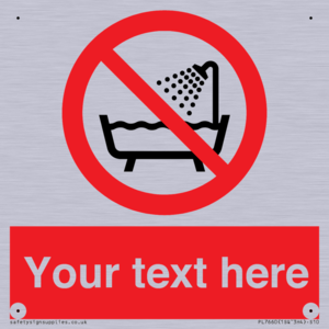 Custom Do not use this device in a bathtub shower or water-filled reservoir